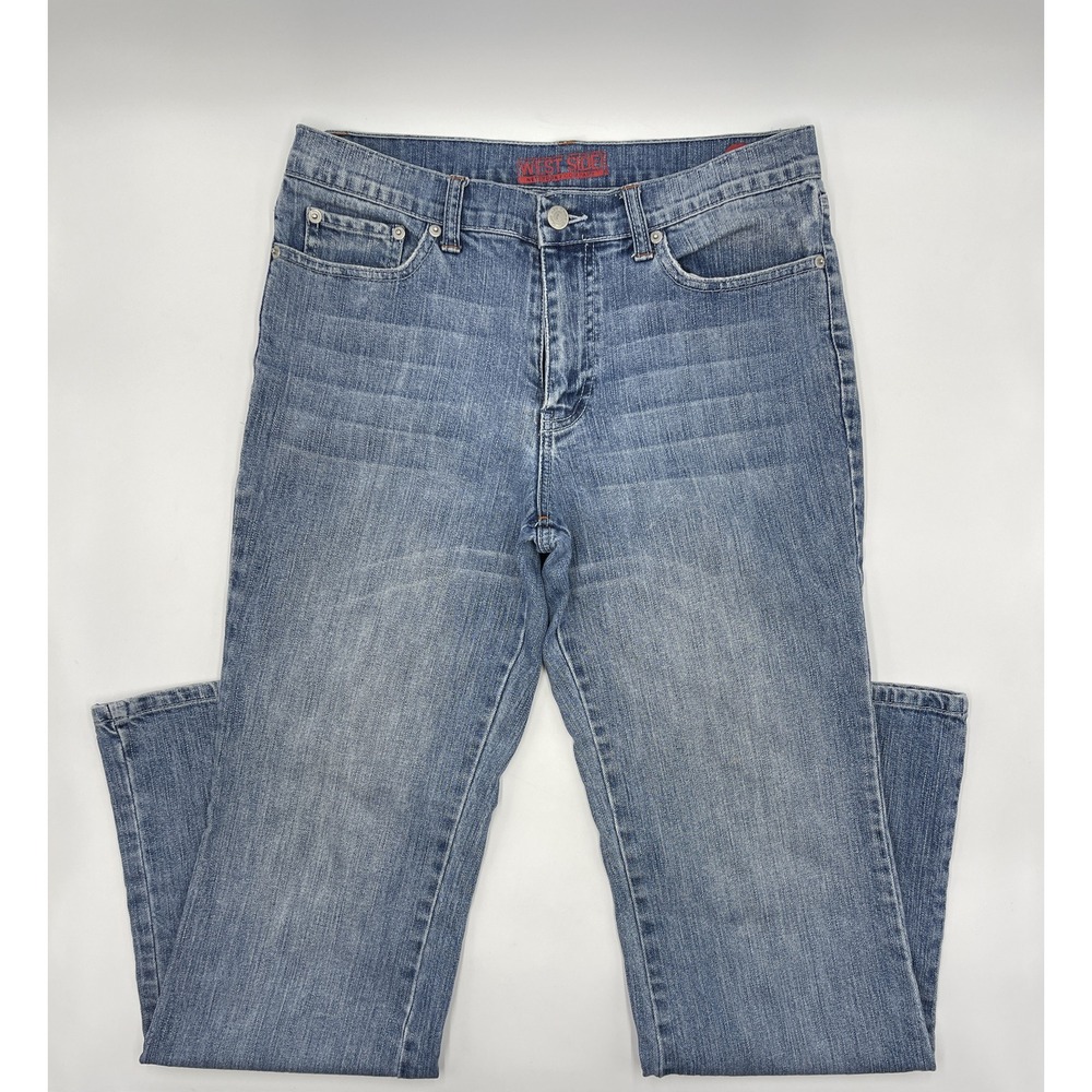 New York & Company West Side Bootcut Jeans Women's 10 Average Blue Cotton Blend